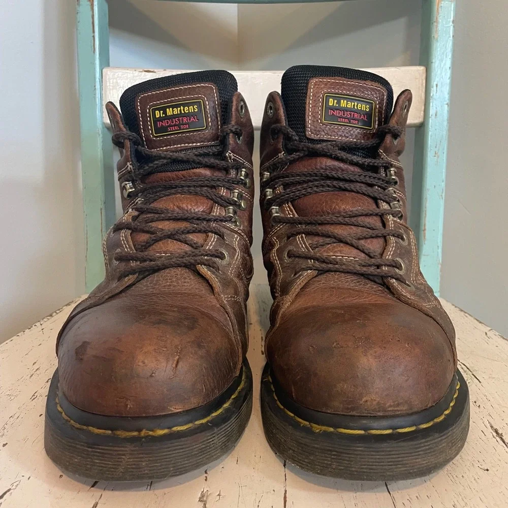 Dr Martens Industrial Ironbridge Steel Toe Work Boots Mens 13‎ Brown Leather DM